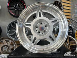 Ratlankis Alpina Spyder style for E30 17X8J 4X100 ET30 73.1 Silver with polished lip