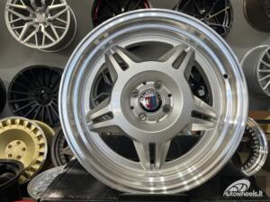 Ratlankis Alpina Spyder style for E30 | R17X8J 4X100 ET30 73.1 Silver with polished lip