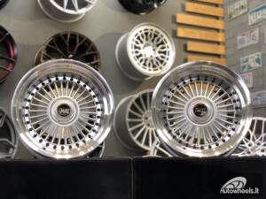 Ratlankis Emitz silver JDM style 15X9J 4X100/5X100 ET0 73.1 Silver with polished lip 