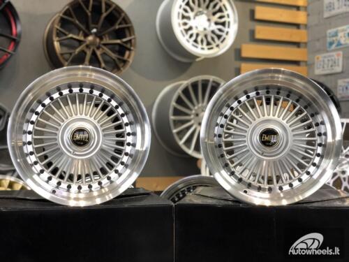 Ratlankis Emitz silver JDM style 15X9J 4X100/5X100 ET0 73.1 Silver with polished lip 