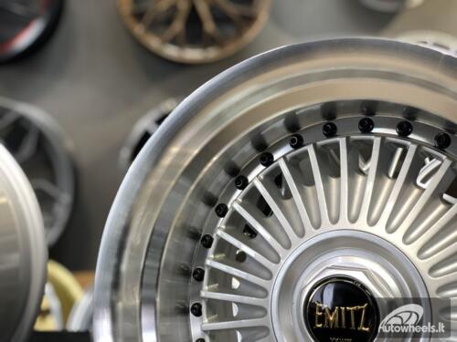 Ratlankis Emitz silver JDM style 15X9J 4X100/5X100 ET0 73.1 Silver with polished lip 