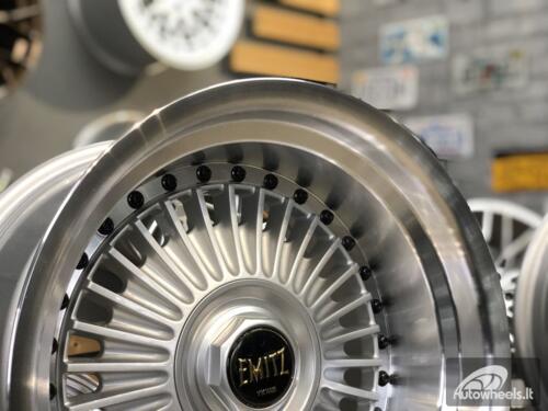 Ratlankis Emitz silver JDM style 15X9J 4X100/5X100 ET0 73.1 Silver with polished lip 