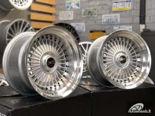 Ratlankis Emitz silver JDM style 15X9J 4X100/5X100 ET0 73.1 Silver with polished lip 