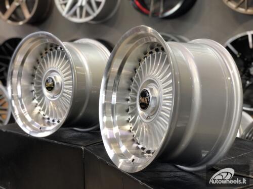 Ratlankis Emitz silver JDM style 15X9J 4X100/5X100 ET0 73.1 Silver with polished lip 