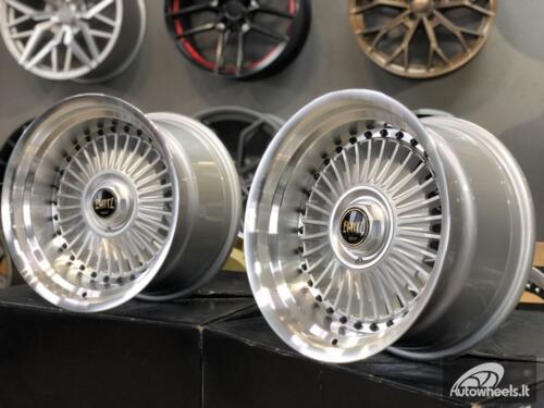 Ratlankis Emitz silver JDM style 15X9J 4X100/5X100 ET0 73.1 Silver with polished lip 