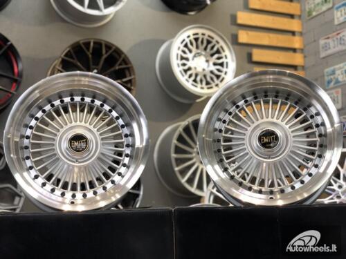 Ratlankis Emitz silver JDM style 15X9J 4X100/5X100 ET0 73.1 Silver with polished lip 