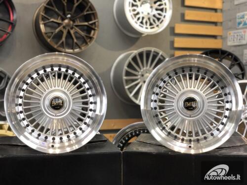 Ratlankis Emitz silver JDM style 15X9J 4X100/5X100 ET0 73.1 Silver with polished lip 