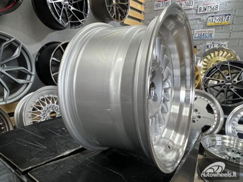 Ratlankis CRX Turbine style | R15X8.25J 4X100 ET0 73.1 Silver with polished lip