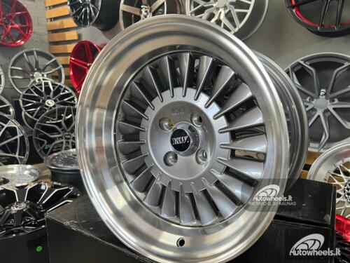 Ratlankis CRX Turbine style 15X8.25J 4X100 ET0 73.1 Grey with polished lip