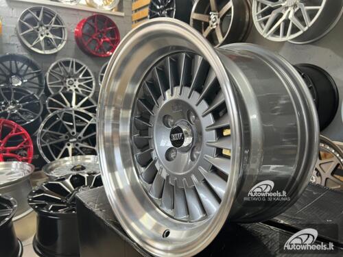 Ratlankis CRX Turbine style 15X8.25J 4X100 ET0 73.1 Grey with polished lip