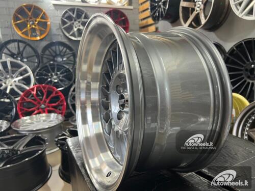 Ratlankis CRX Turbine style 15X8.25J 4X100 ET0 73.1 Grey with polished lip