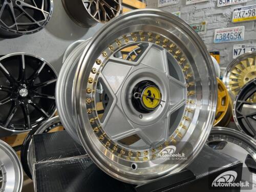 Ratlankis Ferrari Billet style 15X8.25J 4X100/5X100 ET20 73.1 Silver with polished lip