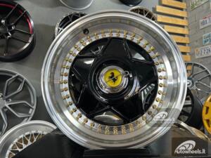 Ratlankis Ferrari Billet style 15X8.25J 4X100/5X100 ET20 73.1 Black with polished lip