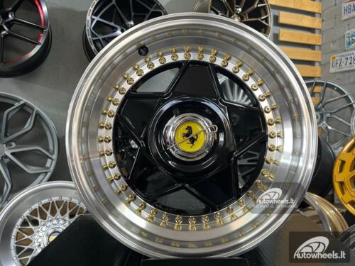 Ratlankis Ferrari Billet style 15X8.25J 4X100/5X100 ET20 73.1 Black with polished lip