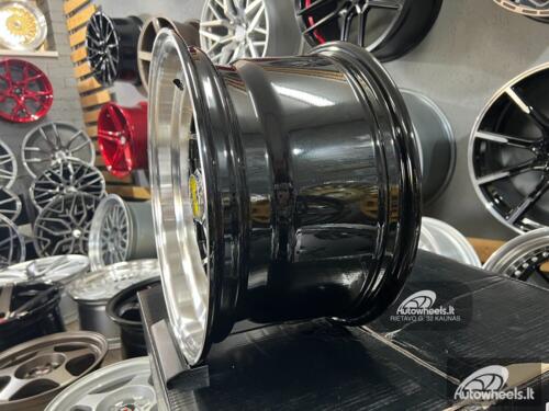 Ratlankis Ferrari Billet style 15X8.25J 4X100/5X100 ET20 73.1 Black with polished lip