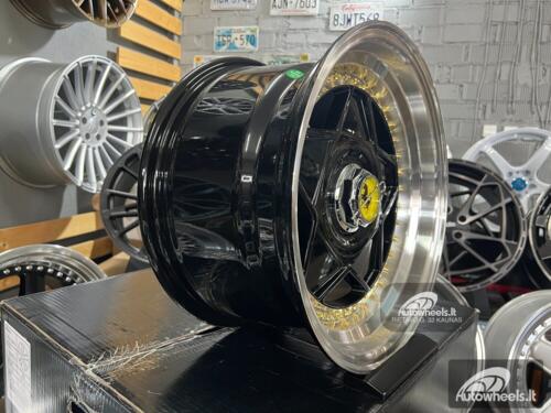 Ratlankis Ferrari Billet style 15X8.25J 4X100/5X100 ET20 73.1 Black with polished lip
