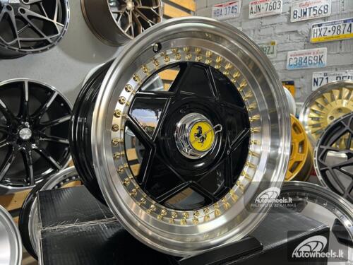 Ratlankis Ferrari Billet style 15X8.25J 4X100/5X100 ET20 73.1 Black with polished lip