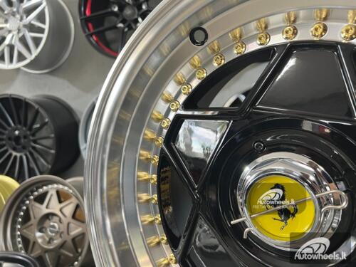 Ratlankis Ferrari Billet style 15X8.25J 4X100/5X100 ET20 73.1 Black with polished lip