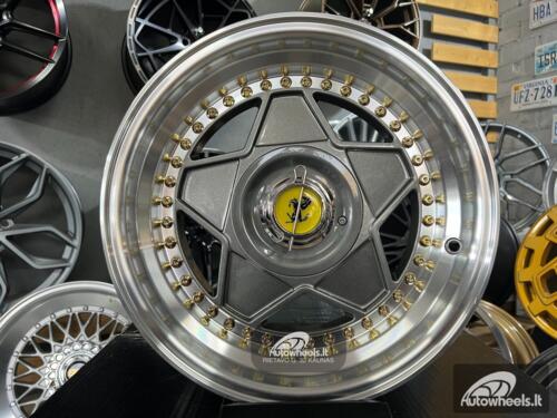 Ratlankis Ferrari Billet style 15X8.25J 4X100/5X100 ET20 73.1 Grey with polished lip