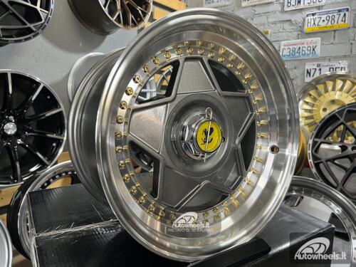 Ratlankis Ferrari Billet style 15X8.25J 4X100/5X100 ET20 73.1 Grey with polished lip