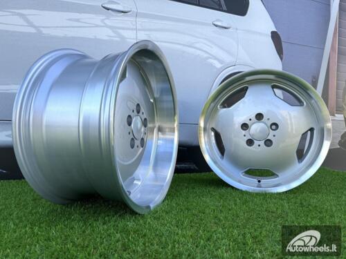 Ratlankis Mercedes Alzor Monoblock style 17X8J 5X112 ET30 66.6 Silver with polished lip