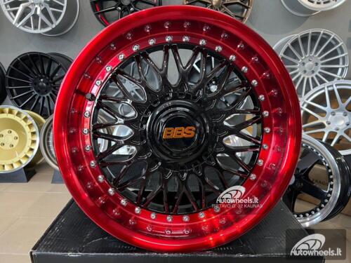 Ratlankis BBS RS style 17X8J 4X100/4X108 ET20 67.1 Black gloss face with red lip
