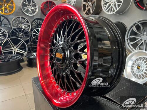 Ratlankis BBS RS style 17X8J 4X100/4X108 ET20 67.1 Black gloss face with red lip