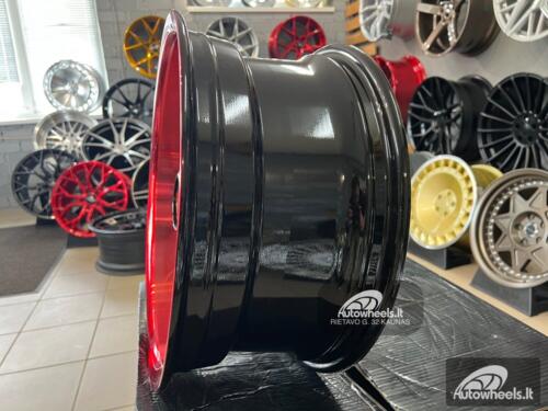 Ratlankis BBS RS style 17X8J 4X100/4X108 ET20 67.1 Black gloss face with red lip