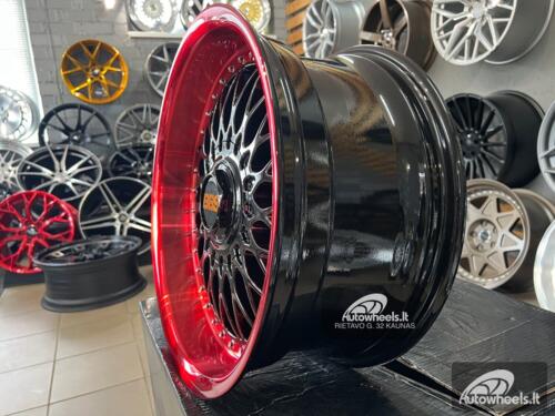 Ratlankis BBS RS style 17X8J 4X100/4X108 ET20 67.1 Black gloss face with red lip