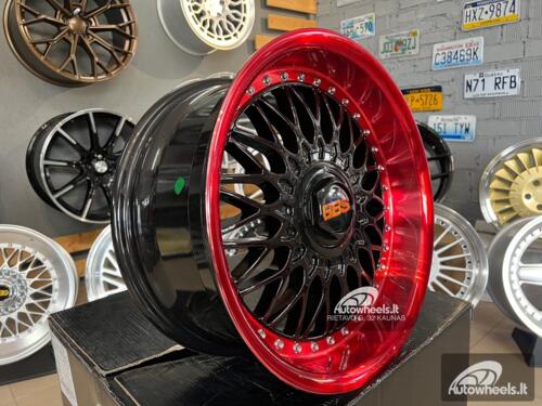 Ratlankis BBS RS style 17X8J 4X100/4X108 ET20 67.1 Black gloss face with red lip