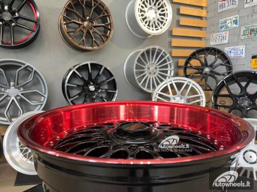 Ratlankis BBS RS style 17X8J 4X100/4X108 ET20 67.1 Black gloss face with red lip