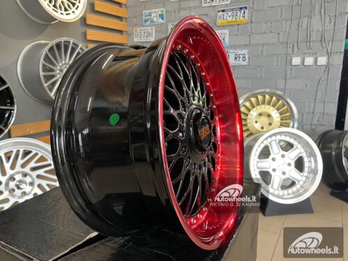 Ratlankis BBS RS style 17X8J 4X100/4X108 ET20 67.1 Black gloss face with red lip