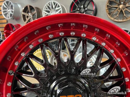 Ratlankis BBS RS style 17X8J 4X100/4X108 ET20 67.1 Black gloss face with red lip
