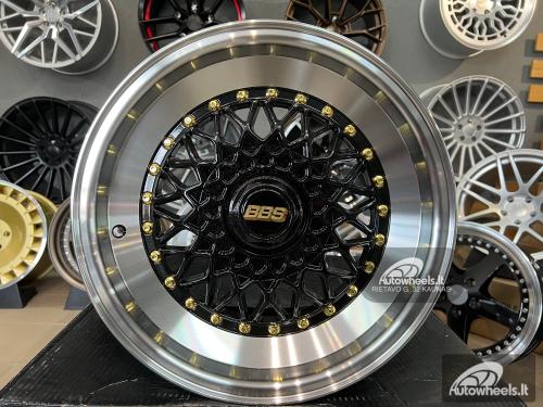 Ratlankis BBS RS style 15X7.5J 4X100/4X114.3 ET18 73.1 Black gloss with polished lip
