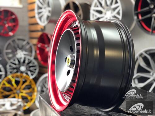 Ratlankis JDM Ronal Turbo style 16X8J 5X114.3 ET25 73.1 Black matt with red lip