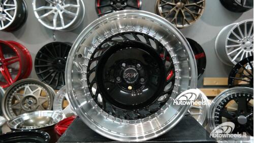 Ratlankis Strater 17X8J 4X100 ET30 73.1 Black with polished lip