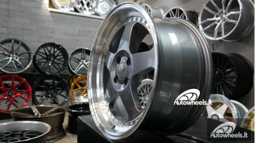 Ratlankis 5-Spoke Star style 17X8J 4X100 ET30 73.1 Grey with polished lip