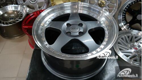 Ratlankis 5-Spoke Star style 17X8J 4X100 ET30 73.1 Grey with polished lip