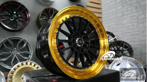 Ratlankis BBS RS Golden lip style 17X7.5J 5X100/5X114.3 ET35 73.1 Black with golden lip
