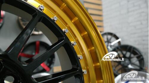 Ratlankis BBS RS Golden lip style 17X7.5J 5X100/5X114.3 ET35 73.1 Black with golden lip