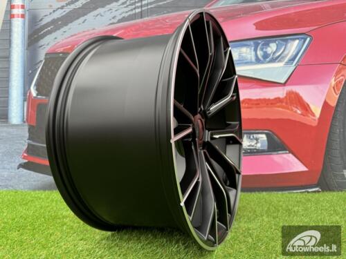 Ratlankis R19x9.5  5X112  ET  38  66.6  A5385  (XFE290)  Black Half Matt (BLHM)  For BMW  (P1)  (Rear+Front (With polished LIP))