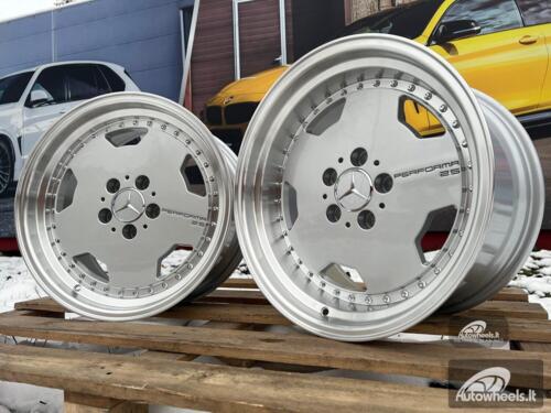 Ratlankis Mercedes AMG Aero 3 style Monoblock Performa25 17X8J 5X112 ET25 66.6 Silver with lip machined