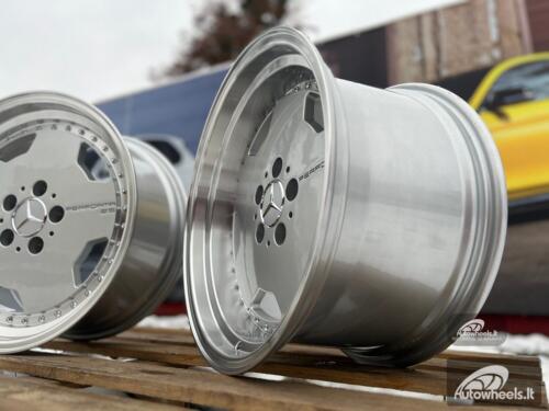 Ratlankis Mercedes AMG Aero 3 style Monoblock Performa25 17X8J 5X112 ET25 66.6 Silver with lip machined