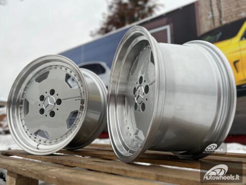 Ratlankis Mercedes AMG Aero 3 style Monoblock Performa25 17X8J 5X112 ET25 66.6 Silver with lip machined