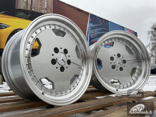 Ratlankis Mercedes AMG Aero 3 style Monoblock Performa25 17X9.5J 5X112 ET25 66.6 Silver with lip machined