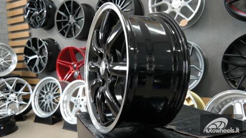 Ratlankis Mini Crown spoke 17X7.5J 5x112 ET48 66.6 Black with lip machined