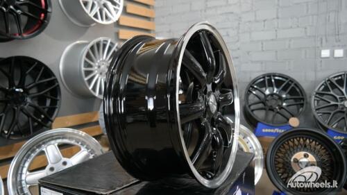 Ratlankis Mini Crown spoke 17X7.5J 5x112 ET48 66.6 Black with lip machined