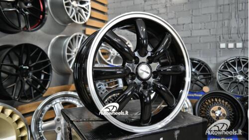 Ratlankis Mini Crown spoke 17X7.5J 5x112 ET48 66.6 Black with lip machined