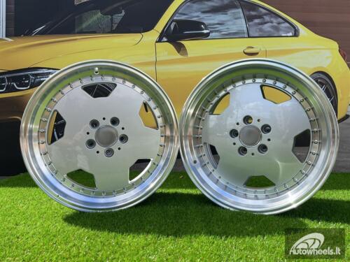 Ratlankis R18x9  5X112  ET  30  66.6  B5852  Silver+Polished Lip (SP)  For MER  (K4)  (HYBRID FORGED MONOBLOCK Style)