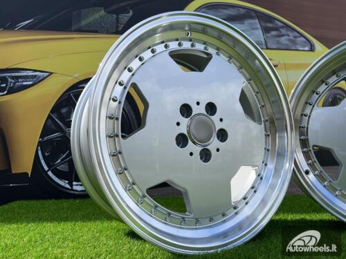 Ratlankis R18x9  5X112  ET  30  66.6  B5852  Silver+Polished Lip (SP)  For MER  (K4+K2+Z7)  (HYBRID FORGED MONOBLOCK Style)